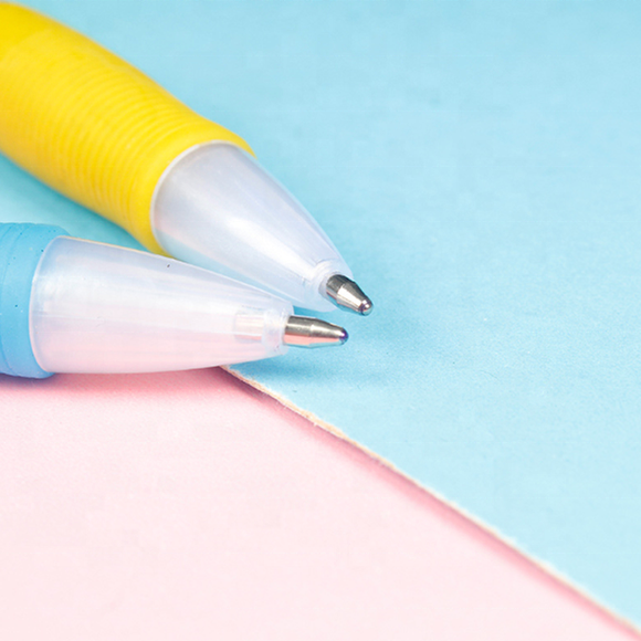 Becol Promotion soft rubber grip Plastic Ball Pen custom logo ballpoint pen for advertising