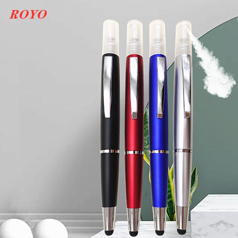 Hand Cleaning Perfume 3 in 1 Spray Disinfection Bottle Pen Plastic Ball Promotional Item Sprayer Pens Ballpoint Gel Pen
