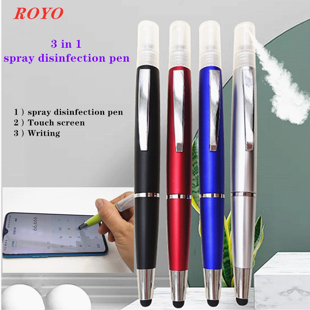 Hand Cleaning Perfume 3 in 1 Spray Disinfection Bottle Pen Plastic Ball Promotional Item Sprayer Pens Ballpoint Gel Pen