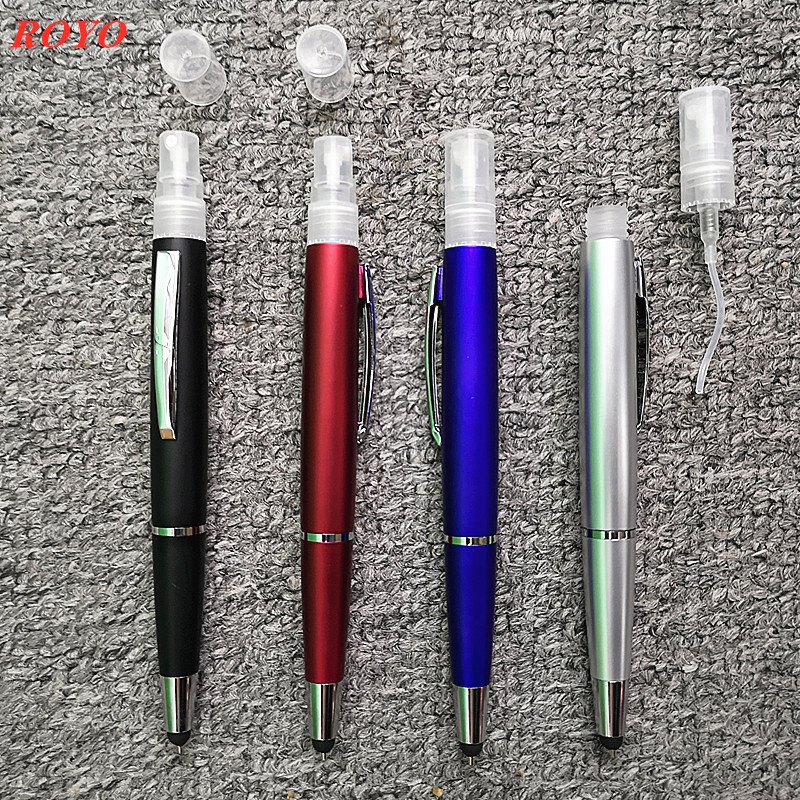 Hand Cleaning Perfume 3 in 1 Spray Disinfection Bottle Pen Plastic Ball Promotional Item Sprayer Pens Ballpoint Gel Pen