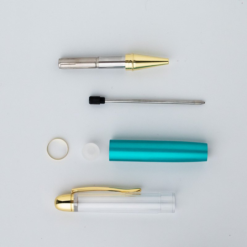 Golden Trim Clear Pen empty wishing bottle Nature quartz diy herbarium oil floating glittering Crystal Ball Pen big size