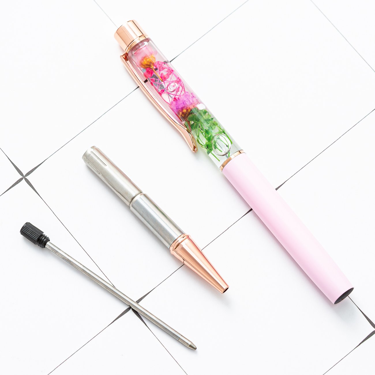 Promotion Personalised Glitter Floating Pen Colored Metal for Office Writing 1.0mm Width
