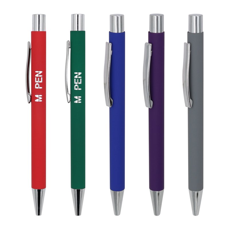 China Factory Cheap Black Pen Clip Promotional Aluminum Ball Pen Press Ballpoint Pen With Custom Logo For Business Advertising