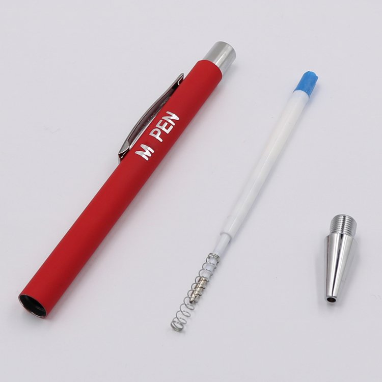 China Factory Cheap Black Pen Clip Promotional Aluminum Ball Pen Press Ballpoint Pen With Custom Logo For Business Advertising