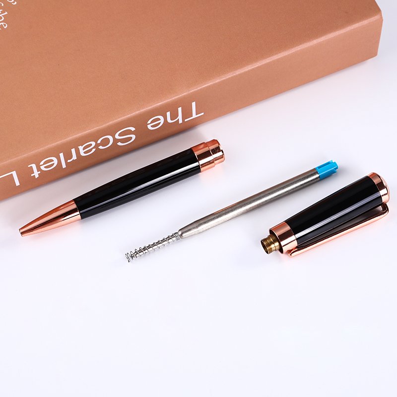 SHULI Branded Luxury Gift Promotion Twist Copper Pole Ball Point Pen Heavy Advertising Personalized Metal Pens With Custom Logo
