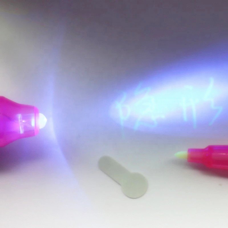 Disappearing Ink Marker Pen Secret Spy Message for Ideas Gifts LED light UV money detector invisible ink pen