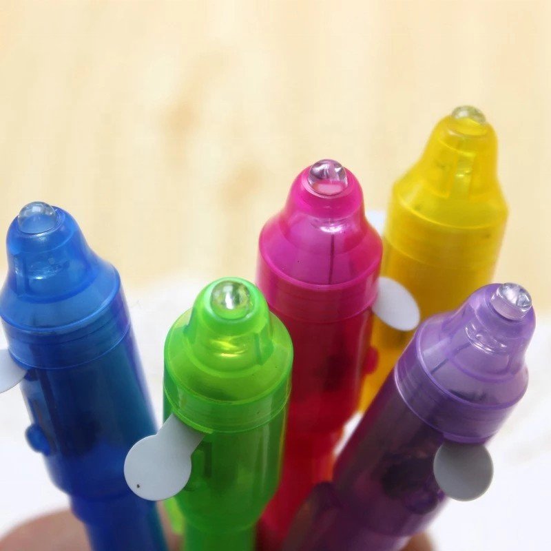 Disappearing Ink Marker Pen Secret Spy Message for Ideas Gifts LED light UV money detector invisible ink pen