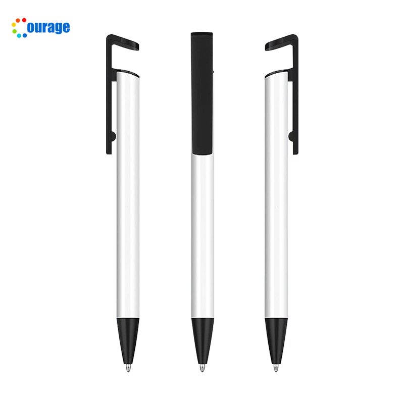 Wholesale Metal body printing area sublimation pens white blank Custom Logo DIY Ballpoint Pen Heat Press Pens with Shrink Wrap