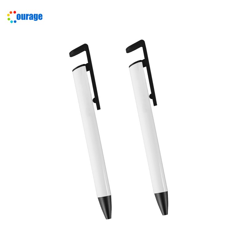 Wholesale Metal body printing area sublimation pens white blank Custom Logo DIY Ballpoint Pen Heat Press Pens with Shrink Wrap