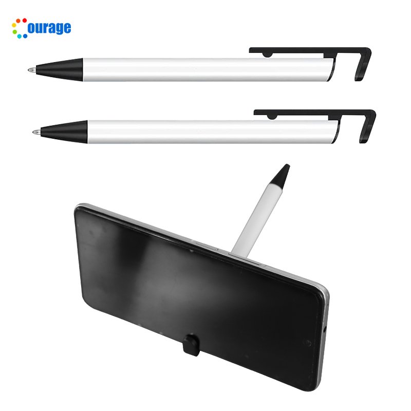 Wholesale Metal body printing area sublimation pens white blank Custom Logo DIY Ballpoint Pen Heat Press Pens with Shrink Wrap