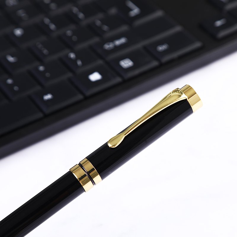 Cheap metal ballpoint pen classic hot sale gift pen black gold and black silver promotional logo advertising pen