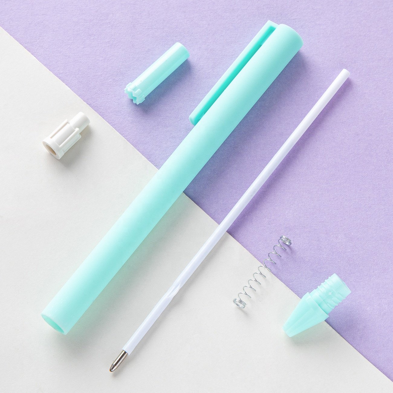 Hot Selling Advertising School Gift Ball Pen Custom Logo Click Pen Macaron Multi-color Plastic Ballpoint Pen