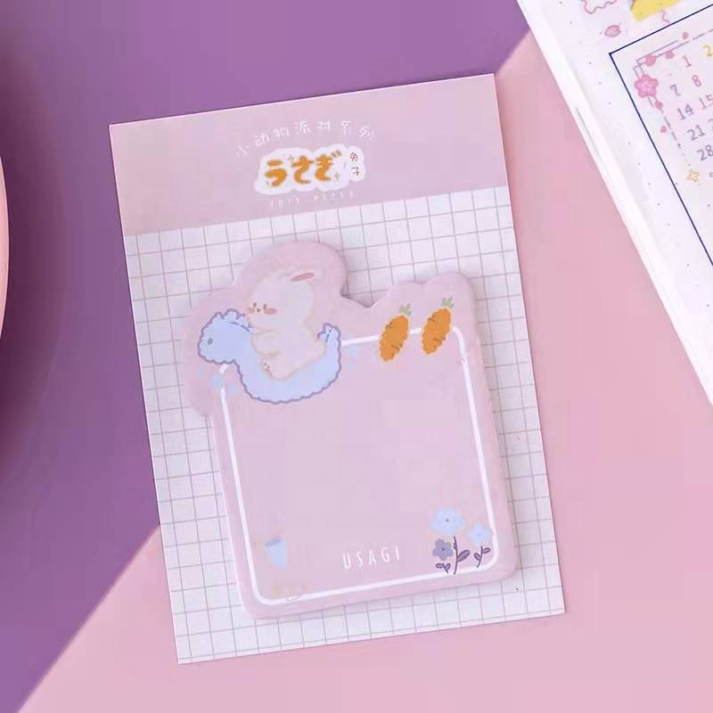 Creative school kids cartoon kawaii animal paper cute sticky notes for girls