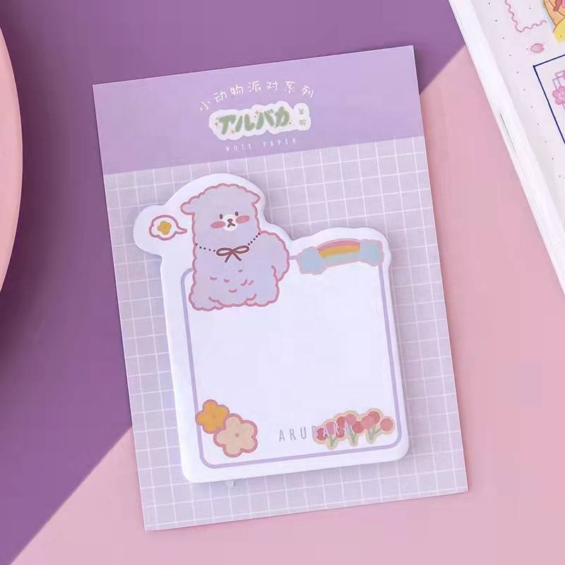 Creative school kids cartoon kawaii animal paper cute sticky notes for girls