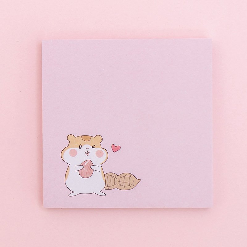 X1030-1 80sheets Sticky Note Kawaii Cartoon Hamster Paper Notepad Diary Scrapbooking Stickers Office School Stationery Notepads