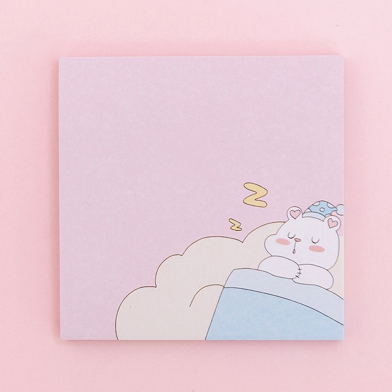 X1030-1 80sheets Sticky Note Kawaii Cartoon Hamster Paper Notepad Diary Scrapbooking Stickers Office School Stationery Notepads
