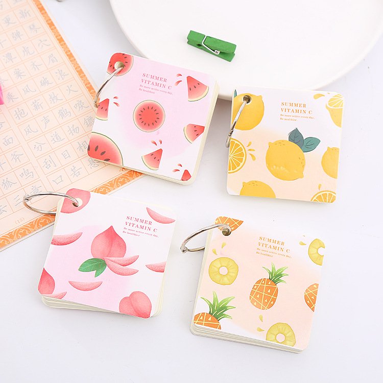 Cartoon Mini binder Coil Notebook note pads square School Office Supply