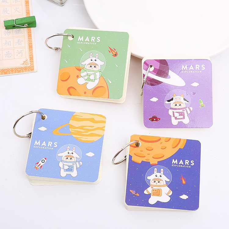 Cartoon Mini binder Coil Notebook note pads square School Office Supply
