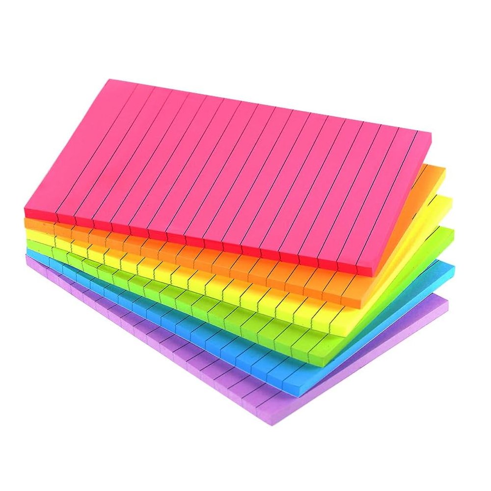School Supply Colorful Super Sticking Power 4x6 Inches Memo Pads Custom Lined Sticky Notes