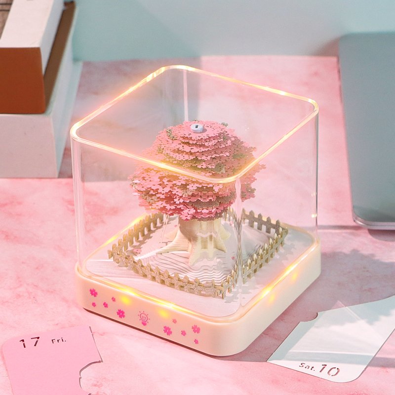 Sticky Note Memo Pad Creative Christmas Gift Weekly Calendar Paper Block Treehouse 3D Memo Pad Note Cube With Retail Gift Box