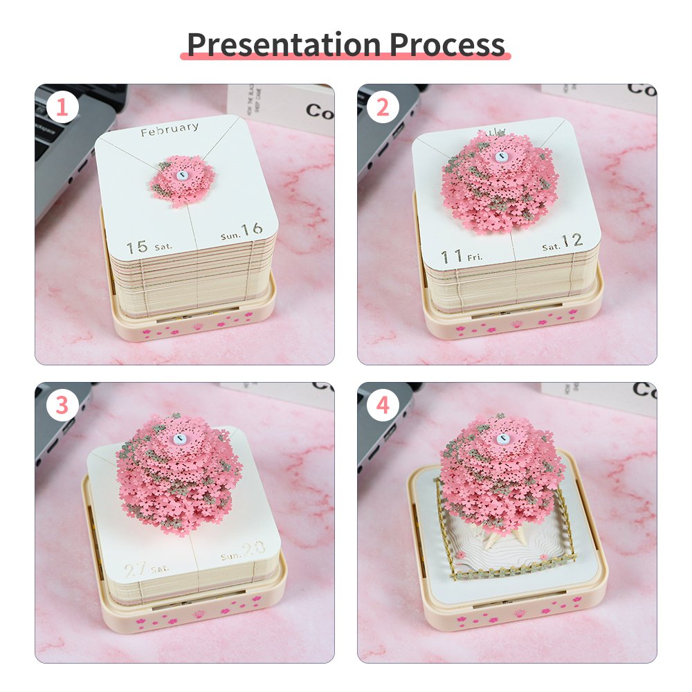 Sticky Note Memo Pad Creative Christmas Gift Weekly Calendar Paper Block Treehouse 3D Memo Pad Note Cube With Retail Gift Box