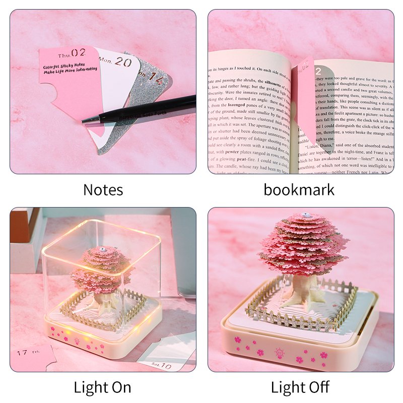 Sticky Note Memo Pad Creative Christmas Gift Weekly Calendar Paper Block Treehouse 3D Memo Pad Note Cube With Retail Gift Box