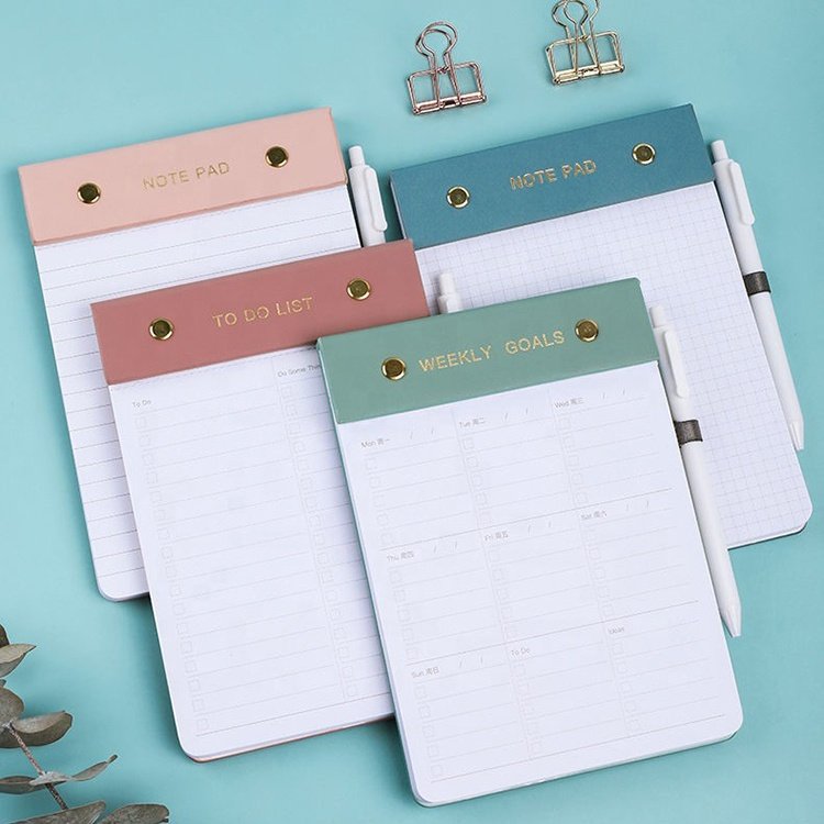 Custom Daily to Do List PU Notepad with Tear-Off Planning Sheets Memo Pad for Reminders