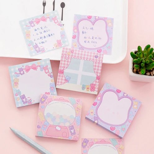 Custom Print High Quality Cute Shape Stationery Sticky Note Manufacturer Square Memopad for Writing Tasks