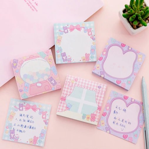 Custom Print High Quality Cute Shape Stationery Sticky Note Manufacturer Square Memopad for Writing Tasks