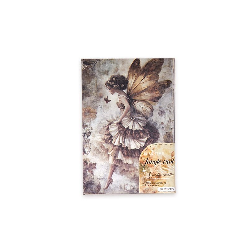 30pcs/pack Material Paper Jungle Maze Series Vintage Jungle Handbook Decoration Backing Material