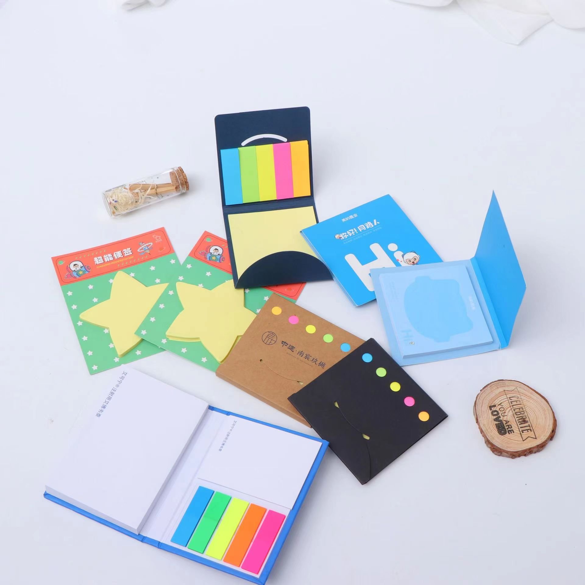 Factory Coloured Wholesale Custom Logo Eco-friendly Paper Sticky Notes Multicolor Sticky Notes
