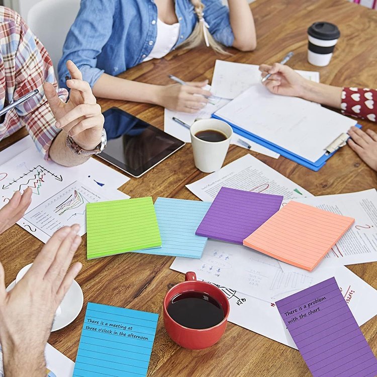 Processing Office Home School Meeting Lined Sticky Notes Post Pastel Color Custom Self Sticky Notes Pads