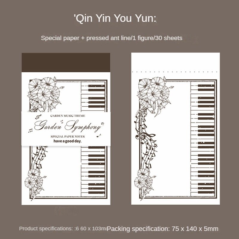 30 sheets/pack Notebook Garden Symphony Series Floral Texture Handbook Material
