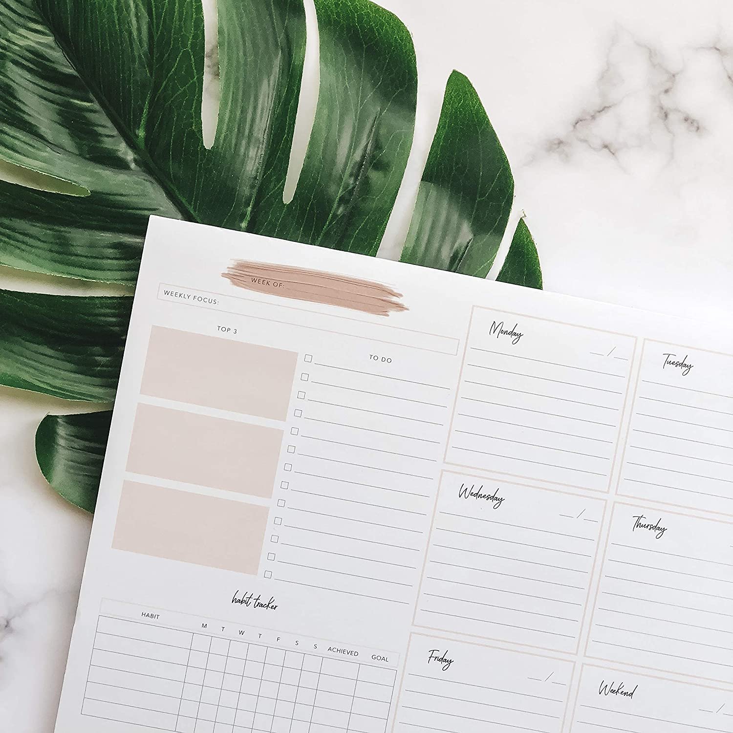 2023 Weekly Planner Pad for Productivity Notepads Custom Logo Printed Tear Off Habit Tracker and Task Scheduler Notepad