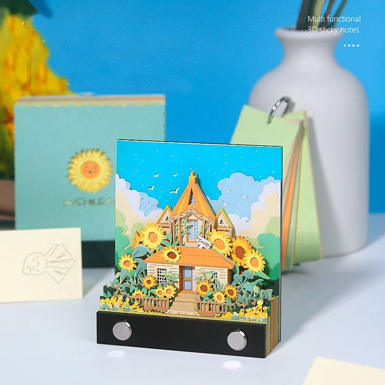 Birthday Gift Sets Women Cake Memo Pads Custom Notepad Cube Block Kawaii Stationery Items 3D Sticky Notes