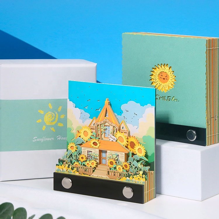 Birthday Gift Sets Women Cake Memo Pads Custom Notepad Cube Block Kawaii Stationery Items 3D Sticky Notes