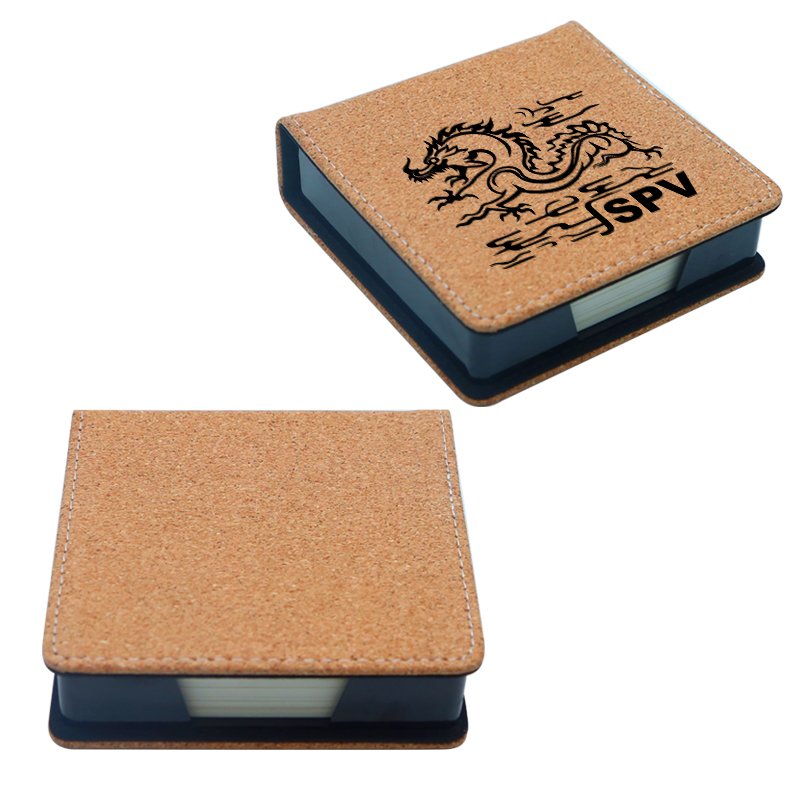 Personalized Rectangle/ Square Memo Notes Laserable Leather Notepad Holders Blank Memo Notes Box With Notepad Holders