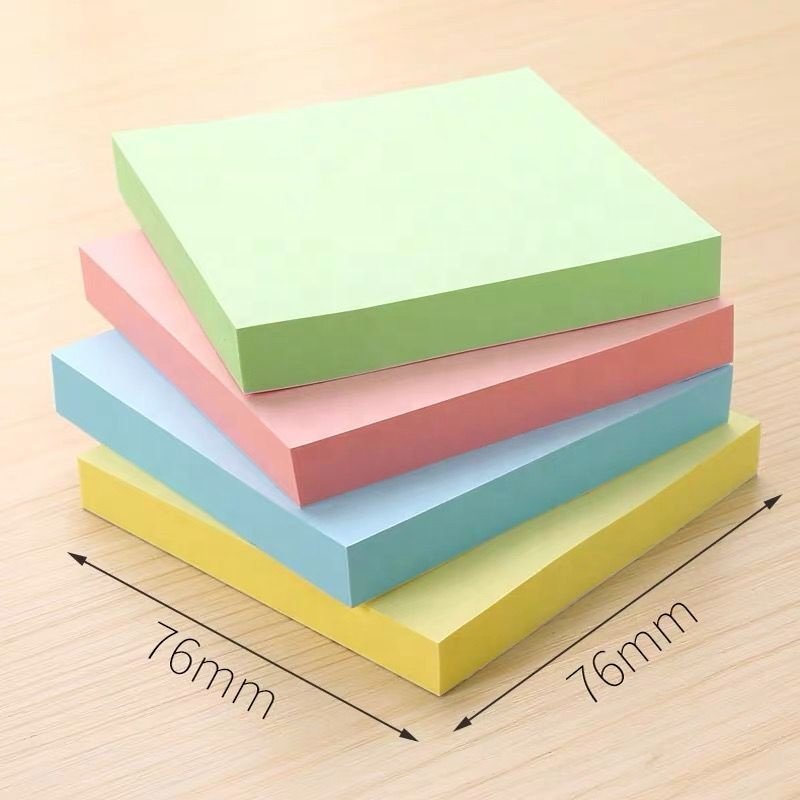 3 Inch 100 Sheets sticky paper notepad Office Memo Pad Cube Assorted Colors Note Pads