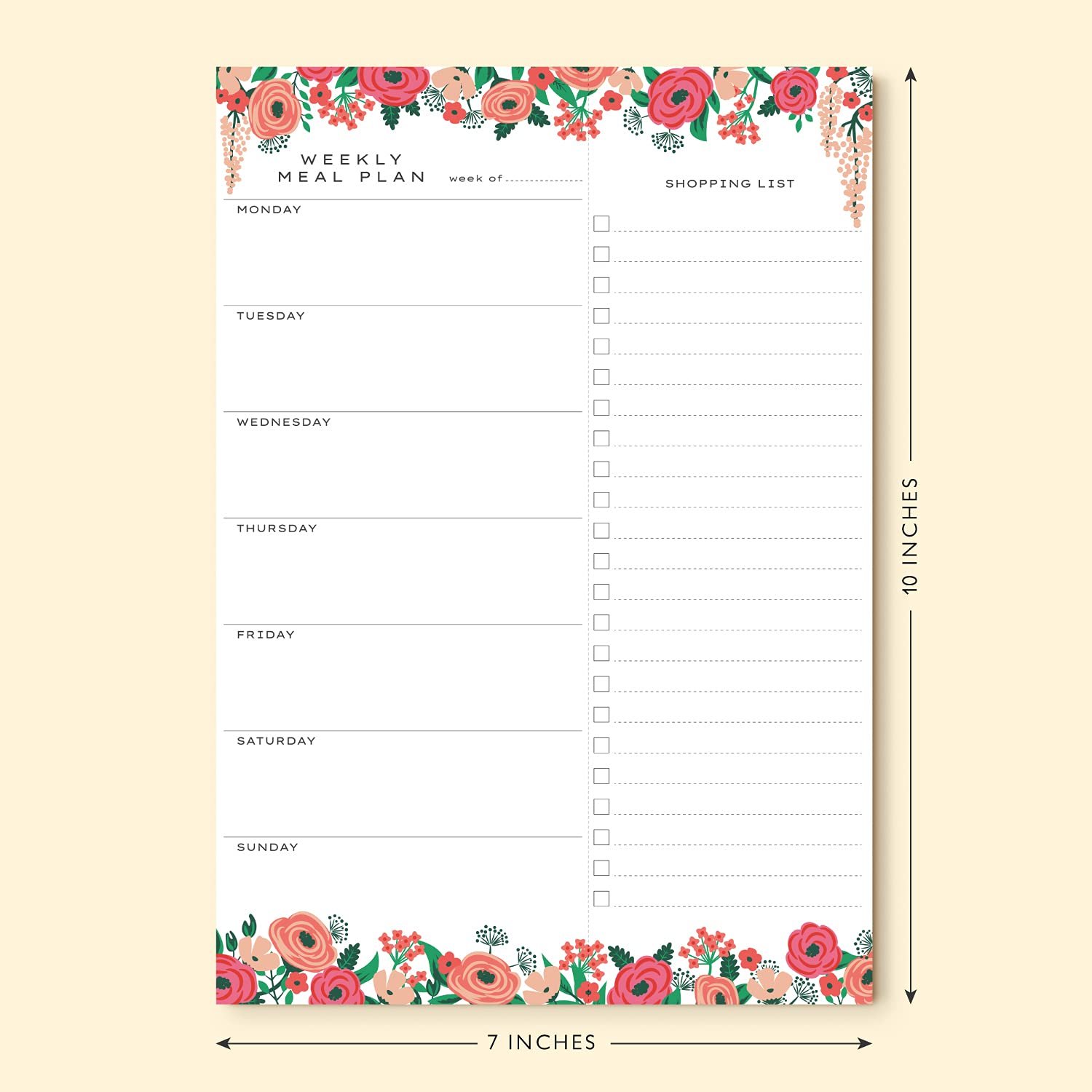 Personalised Shopping List and To Do List Pad Magnet Grocery Magnet Notepad for Fridge Full Magnet Back Shopping Lists