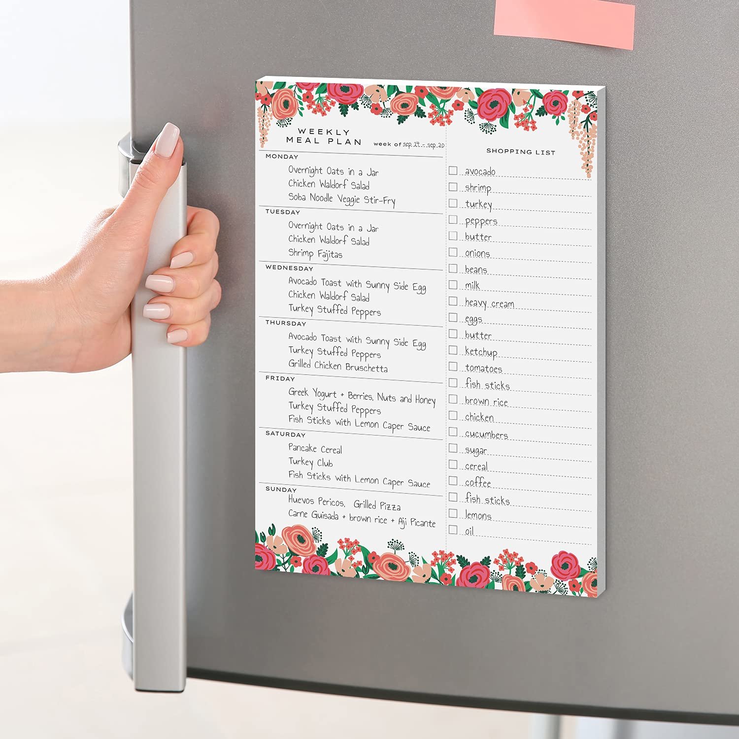Personalised Shopping List and To Do List Pad Magnet Grocery Magnet Notepad for Fridge Full Magnet Back Shopping Lists