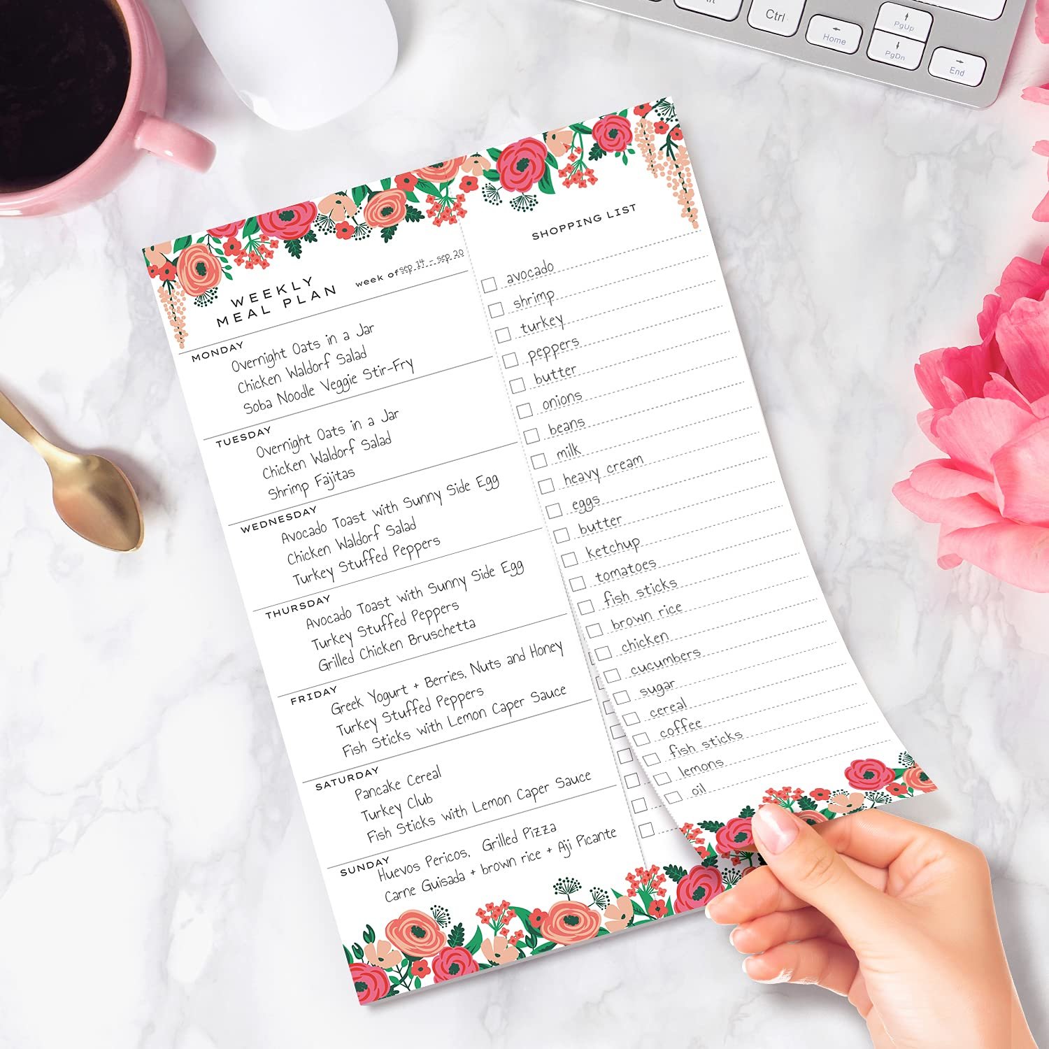Personalised Shopping List and To Do List Pad Magnet Grocery Magnet Notepad for Fridge Full Magnet Back Shopping Lists