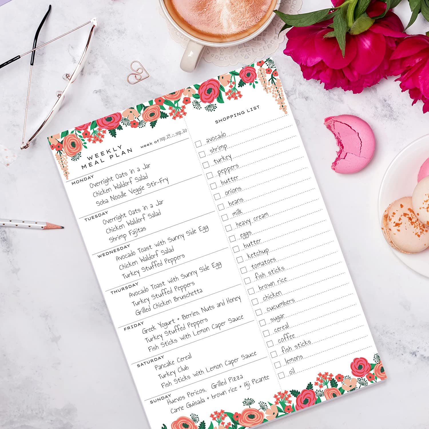 Personalised Shopping List and To Do List Pad Magnet Grocery Magnet Notepad for Fridge Full Magnet Back Shopping Lists