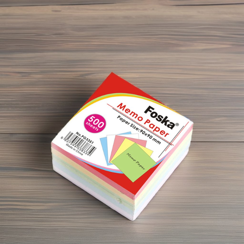 Foska 500 Sheets Colorful Sticky Memo Pad Block Office And School memo block memo pads