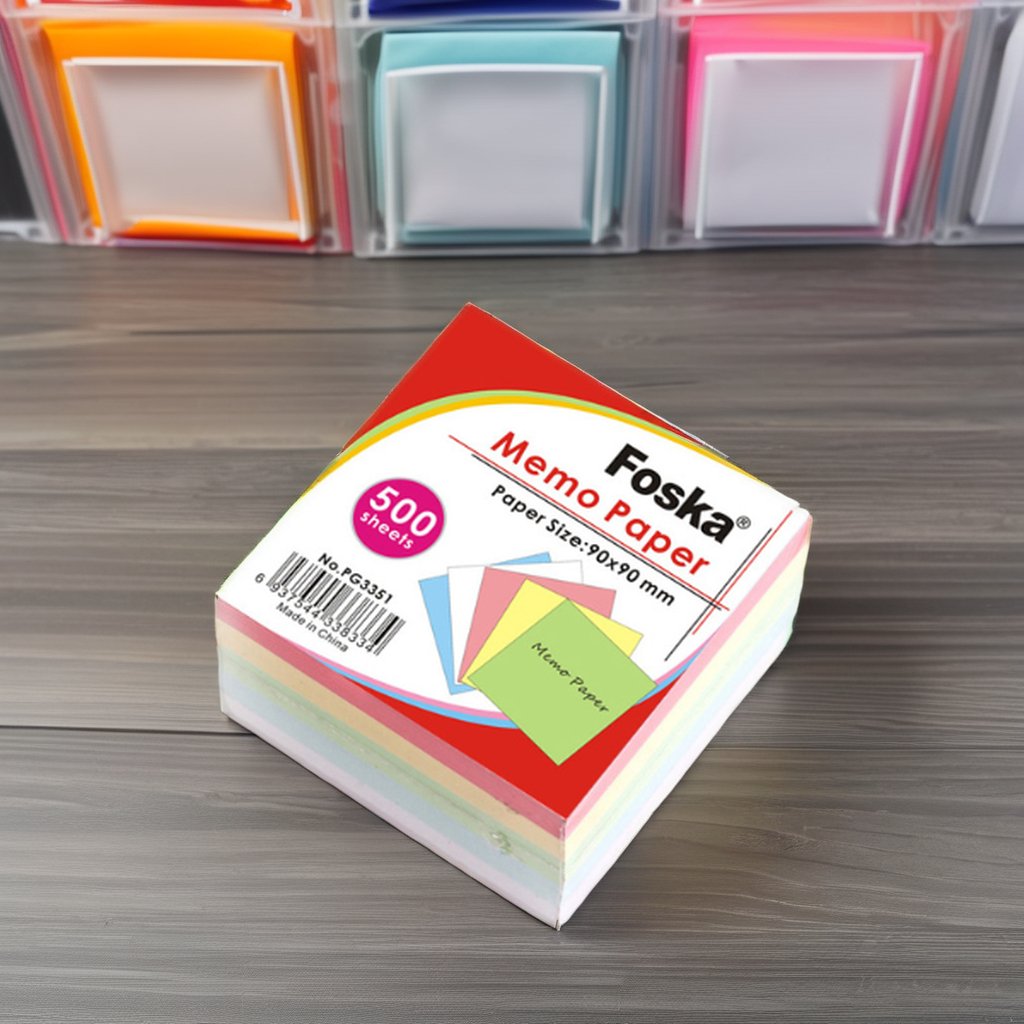 Foska 500 Sheets Colorful Sticky Memo Pad Block Office And School memo block memo pads