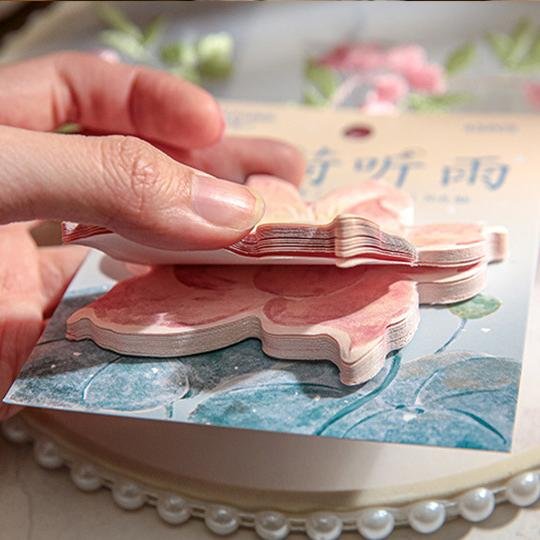 Chinese style Lotus Camellia peach shaped Sticky sticky note set Custom self-adhesive sticky note stationery gift high quality