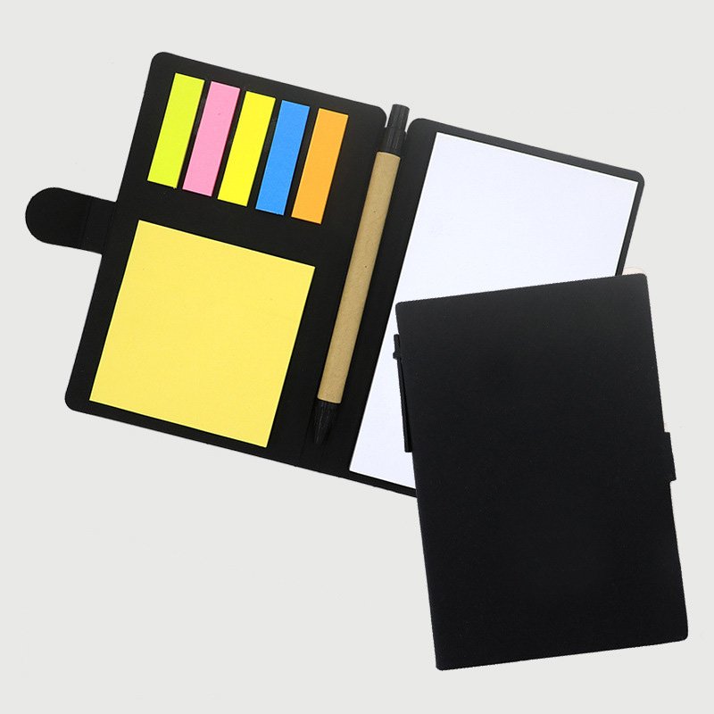 Custom Kraft paper cover Stationery set 5-color memo pad Notepad with pen