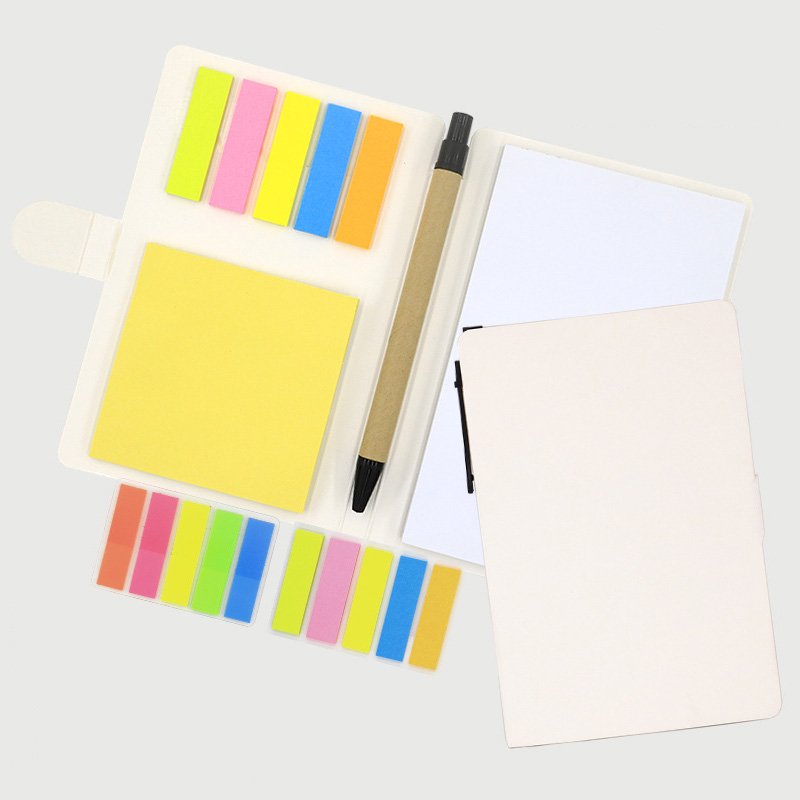 Custom Kraft paper cover Stationery set 5-color memo pad Notepad with pen