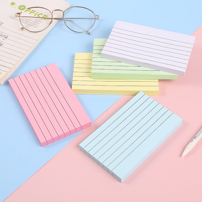 3*5inch Wholesale custom Stationery School colorful Pastel color Note Pad Solid Color Square Memo Pad Office Sticky Notes
