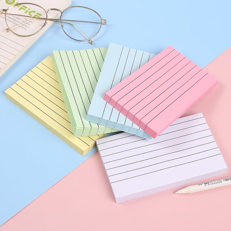 3*5inch Wholesale custom Stationery School colorful Pastel color Note Pad Solid Color Square Memo Pad Office Sticky Notes