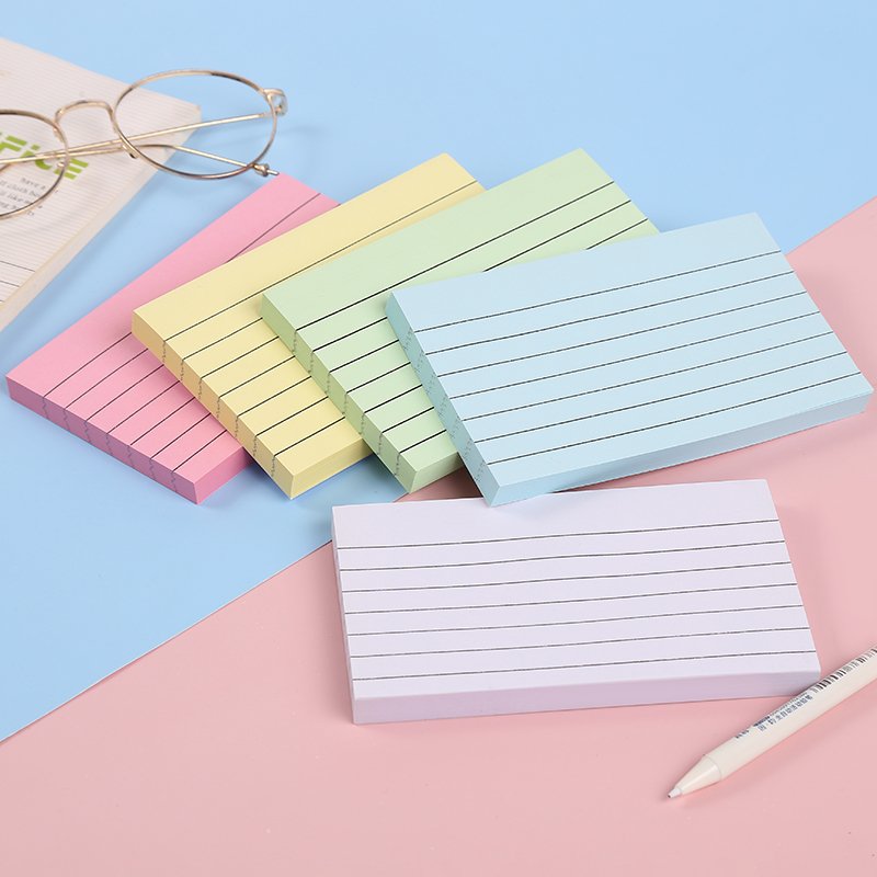 3*5inch Wholesale custom Stationery School colorful Pastel color Note Pad Solid Color Square Memo Pad Office Sticky Notes